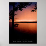 Sunset on the shore posters