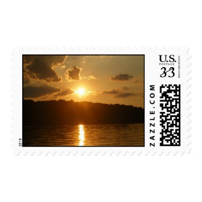 Sunset on the water Postage