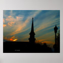 Sunset on West Main Street posters
