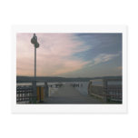 Sunset over a lake bridge Postcard