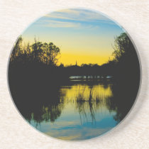Sunset over a Lake Drink Coasters