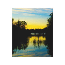 Sunset over a Lake Gallery Wrapped Canvas