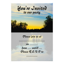 Sunset over a Lake Party Invitation