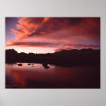Sunset over alpine lake in California high Sierra Posters