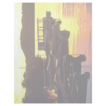 Sunset over boat dock at Fisher's Landing, lower C Letterhead Design