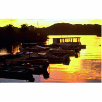 Sunset over boat dock at Fisher's Landing, lower C Acrylic Cut Out