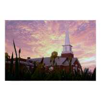 Sunset Over Church posters by brandoncollins Sunset Over Church posters