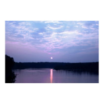 Sunset Over Falls Lake (Palette Knife) Poster posters