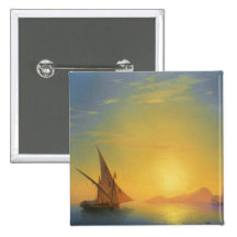 Sunset over Ischia Ivan Aivazovsky seascape waters Button