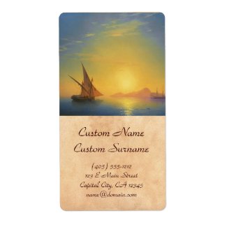 Sunset over Ischia Ivan Aivazovsky seascape waters Labels