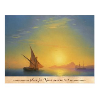 Sunset over Ischia Ivan Aivazovsky seascape waters Post Cards