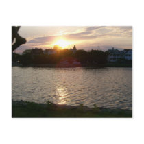 Sunset Over Lake Postcard