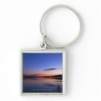 Sunset Over Lake Wabamun With Grass Key Chains