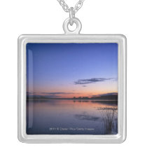 Sunset Over Lake Wabamun With Grass Jewelry