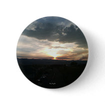 Sunset over mountains pinback buttons