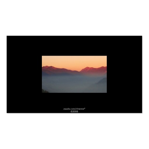 Sunset Over Mountains/Profile Card Business Cards (back side)