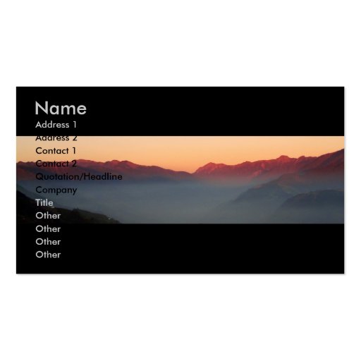 Sunset Over Mountains/Profile Card Business Cards