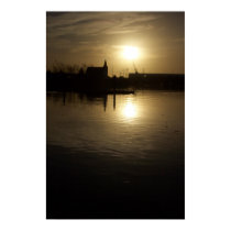 SUNSET over Norweigan Church posters
