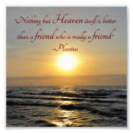 Sunset Over Ocean Friendship Quote Square Photo