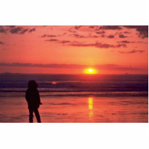 Sunset Over Peaceful Sea Photo Cutout