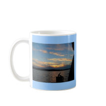 Sunset over River Coffee Mug
