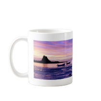 Sunset over sea mugs