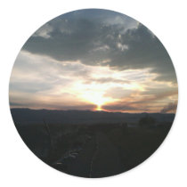 Sunset over the mountains sticker