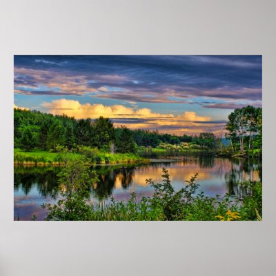 Sunset Over The River Poster by gcsmith
