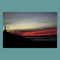 Sunset over the sea in Aberystwyth posters