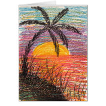 Sunset Palm by Wendy C. Allen cards by eelkat Sunset Palm by Wendy C. Allen cards