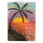 Sunset Palm by Wendy C. Allen Cards