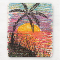Sunset Palm by Wendy C. Allen mousepads by eelkat Sunset Palm by Wendy C. Allen mousepads