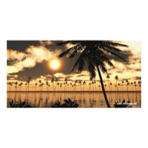 Sunset Palm Photo Card
