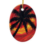 Sunset palms ornaments