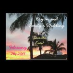 Sunset Palms Save the Date Postcard