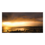 Sunset panoramic sea shore at Meon Beach Photo Cards