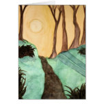 Sunset Path in Autumn greeting card