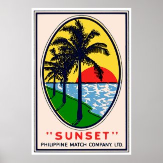 Sunset Philippine Match Company, LTD Label Poster