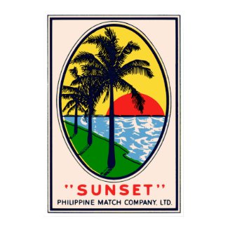 Sunset Philippine Match Company, LTD Label Poster