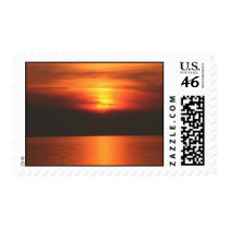 Sunset Pier Postage Stamp