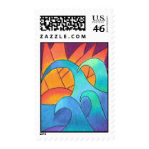 Sunset - Postage Stamp