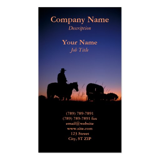 Sunset Profile Card Business Card Template (front side)