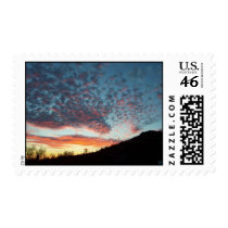 "Sunset Puddles Blue" postage