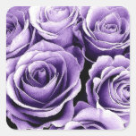 SUNSET PURPLE Rose - Wedding Envelope Seal Square Stickers