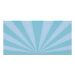 Sunset Rays Teal Blue Photo Card