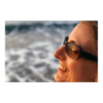 Sunset reflected in sunglasses in The Gambia posters