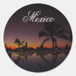 Sunset Reflection; Mexico Round Sticker