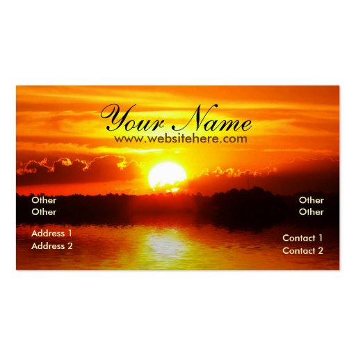 Sunset Reflections Business Card (front side)