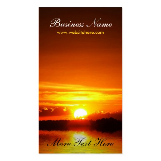 Sunset Reflections Business Card (back side)