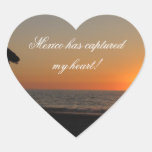Sunset Resting Spot; Mexico Souvenir Heart Sticker